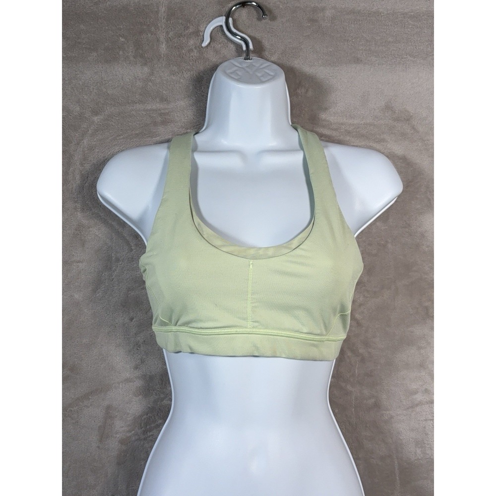 Lululemon Stash N' Run Bra Womens Size 4 Fluro Citrus Performance Training